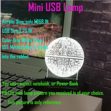 Load image into Gallery viewer, Hot Sale Movie Star Wars 3D USB LED Lamp Astro Cartoon Death Star Colorful Ball Bulb