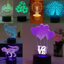 Load image into Gallery viewer, 1PCS Fashion New 3D Illusion Lamp RGB LED Night Light Acrylic Panel For Kids
